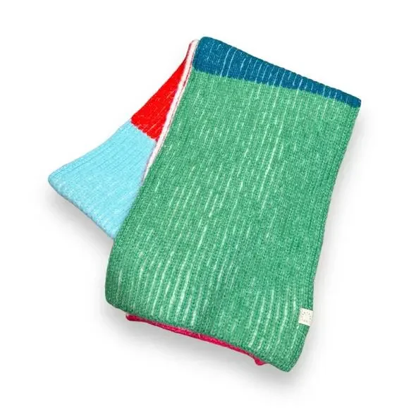 Mer Sea Oh So Cozy Scarf New NWT Multicolor Stripe Blue Green Red Pink Soft Warm - Picture 3 of 9